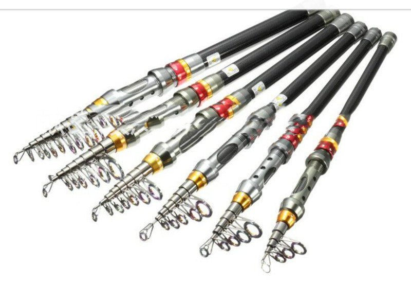 Fishing rod spinning carbon telescopic