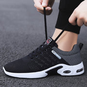 Modische Mesh-Schuhe mit Streifendesign für Herren, atmungsaktive Outdoor-Sneaker mit Schnürung, lässige, leichte Laufsportschuhe für Herren