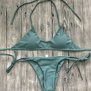 Damen Bademode Bikini Einfarbig Bikini Set