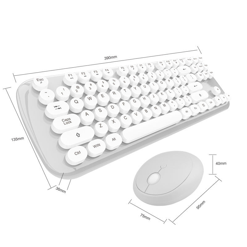 Drahtlose Tastatur und Maus Set Mädchen Farbe Retro