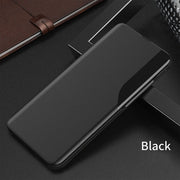 Side Display Magnetic Clamshell Leather Phone Case Bracket Protective Cover