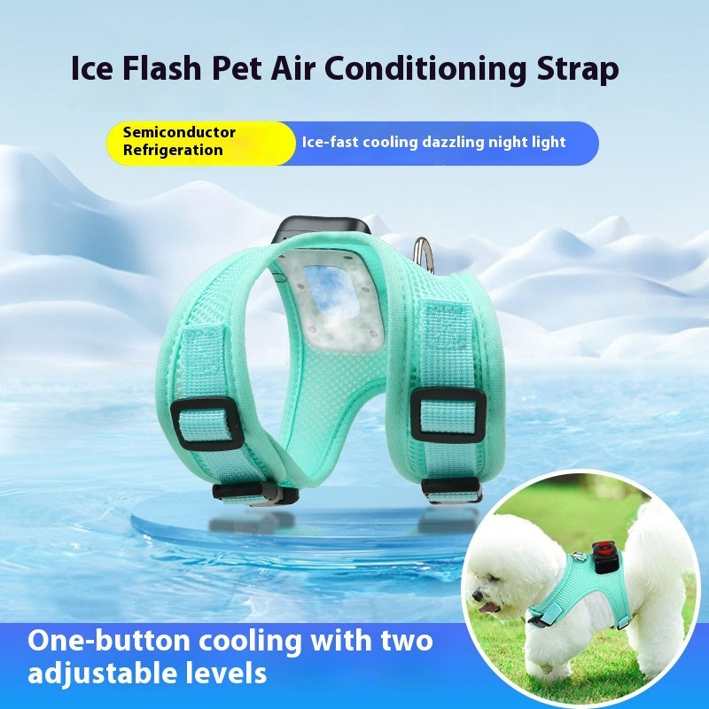 Dog vest chest strap cooling and breathable with air conditioning