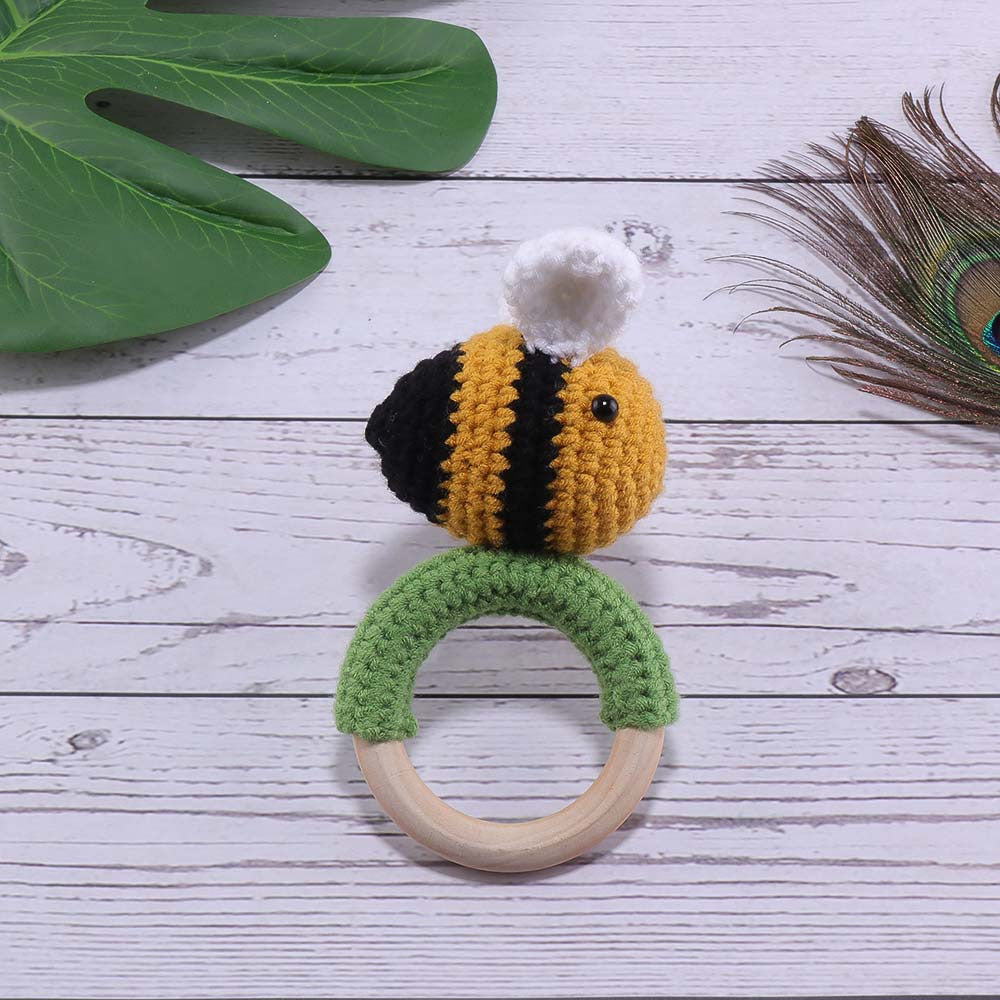 Baby Rattle Hand Woven Cartoon Animal Bracelet Newborn Soothing Doll