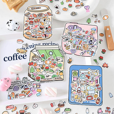 Stickerpaket Little Life Home-Serie Handgemalte Cartoon-Handzeltaufkleber 100 Blatt