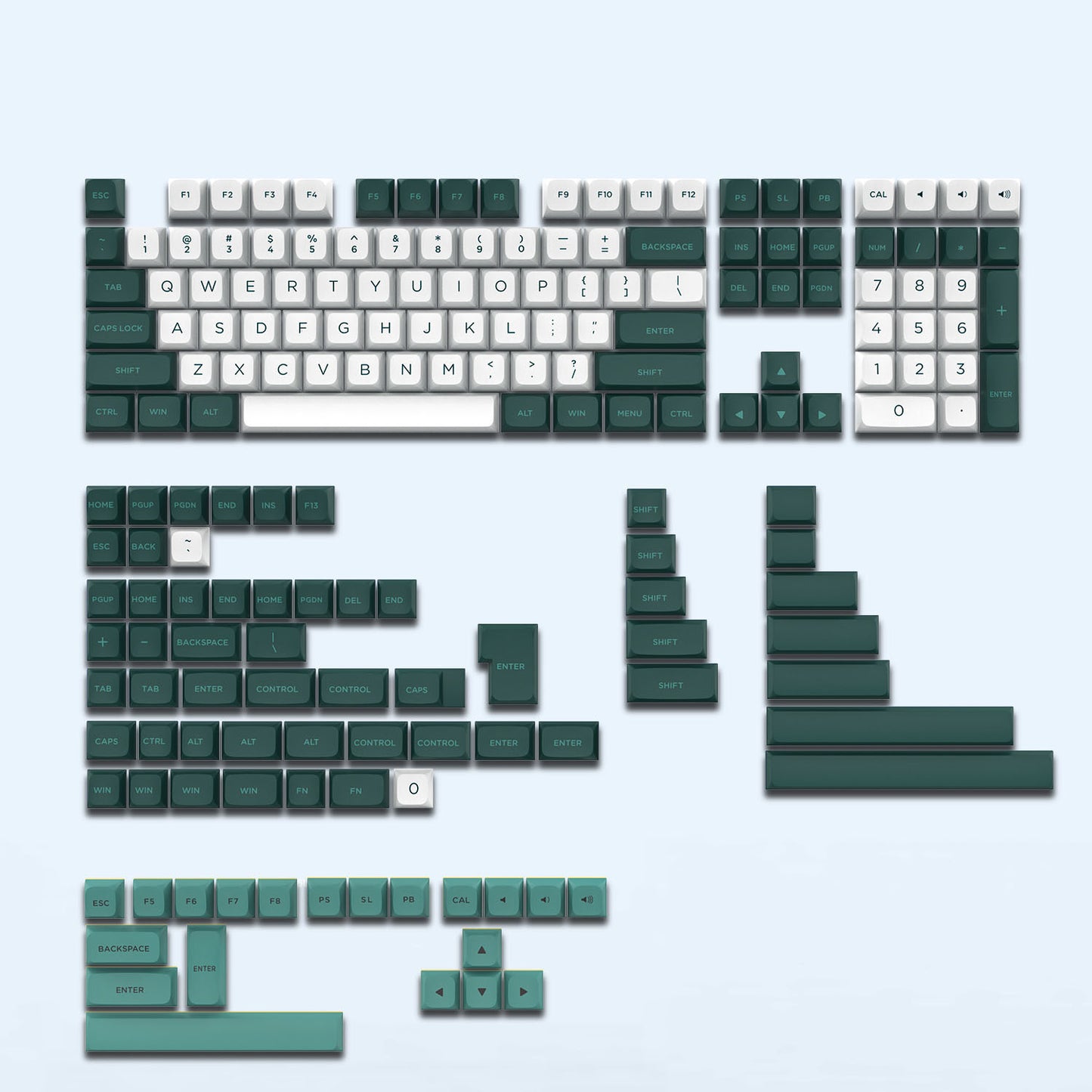 Kabellose mechanische Gaming-Tastatur mit 184 Tasten und PBT-Tastenkappen