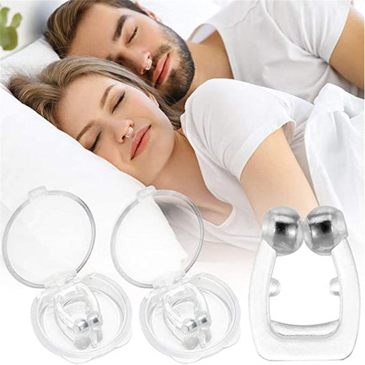 Magnetic anti-snoring nose clip made of silicone against snoring