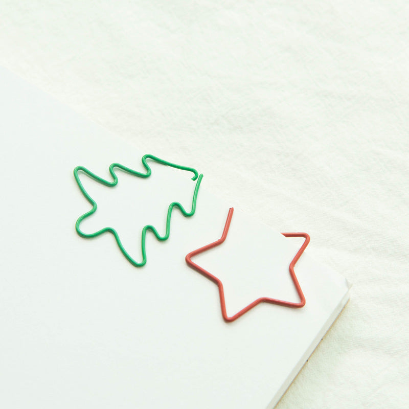 Christmas Creative Special-shaped Color Paper Clips 18 Pieces