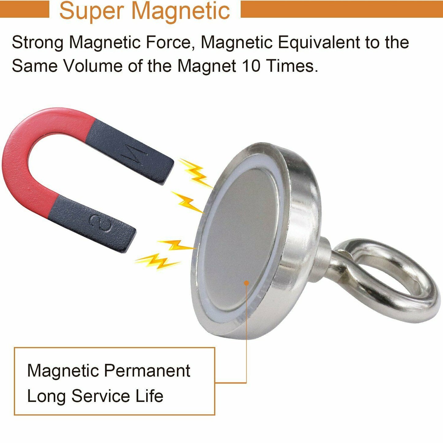 Fishing Magnet with Lifting Ring Magnetic Retrieving Lake Treasure Hunt Collects