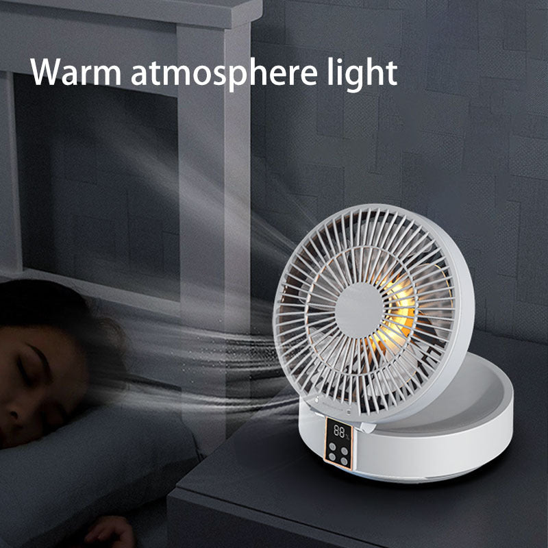 Remote Controlled Portable Rechargeable Ceiling USB Electric Folding Fan Night Light Air Cooler for Household Appliances