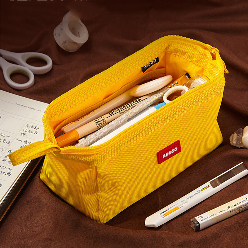 Large capacity canvas pencil case