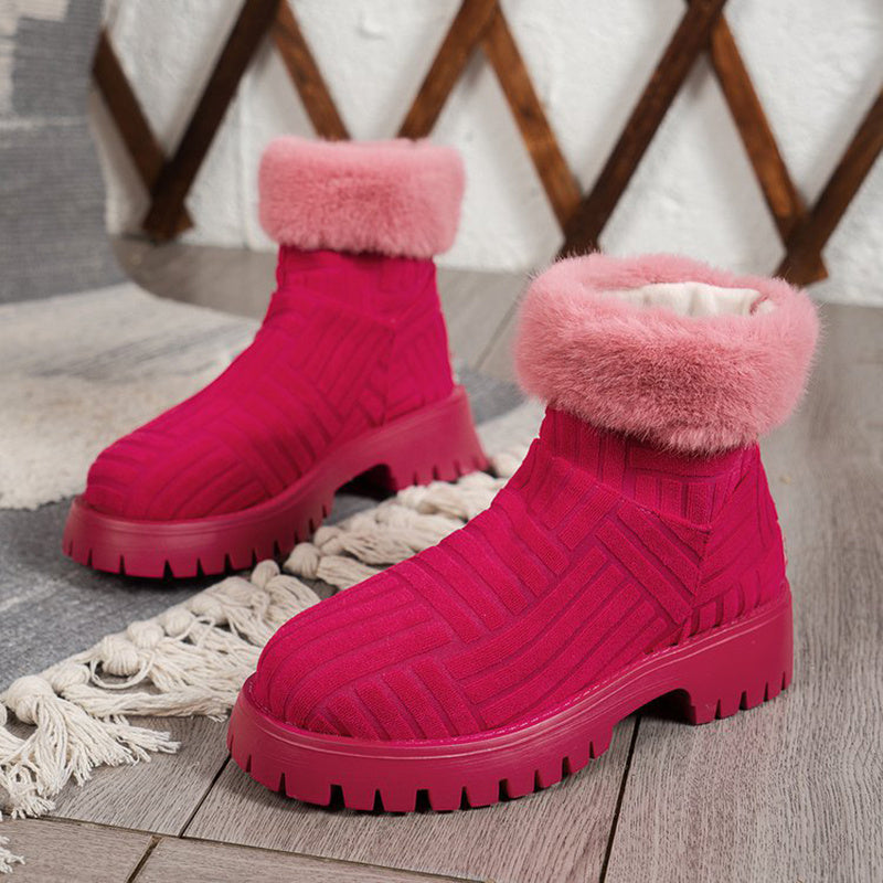 Winter ankle boots Fashoin thick soled thickened snow boots for women plush shoes