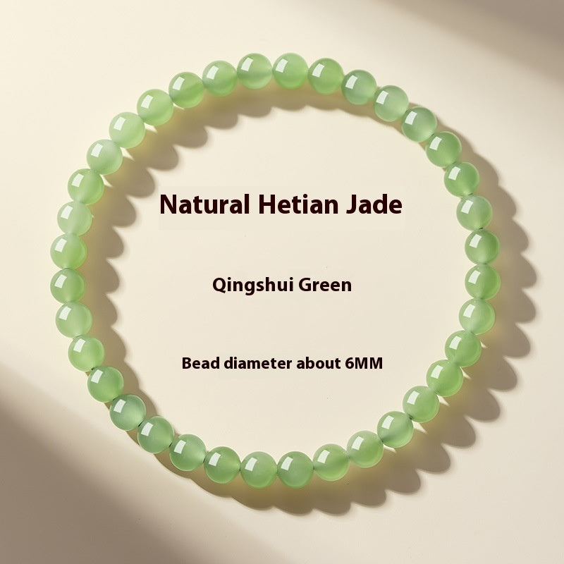 ICE Clear Water Scattered Beads Natural Xinjiang Jade Bracelet