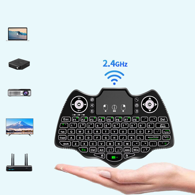 V18 Kabellose Mini-Fliegende Tastatur-Maus-Fernbedienung