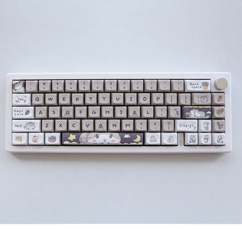 Mechanical Keyboard Keycaps Custard Cute Fit 68 75 98 100 Column Key Cap