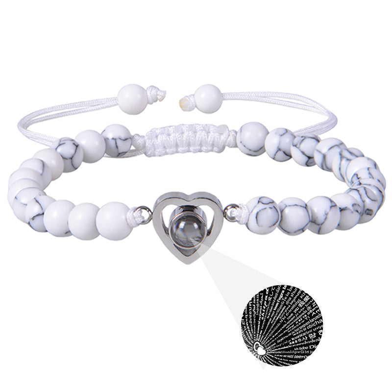 Beaded Woven Bracelet Heart-shaped