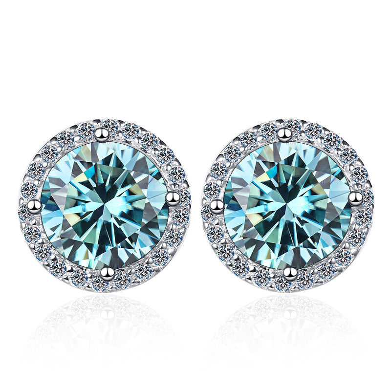 925 Sterling Silver Stud Earrings 1 Carat Moissanite