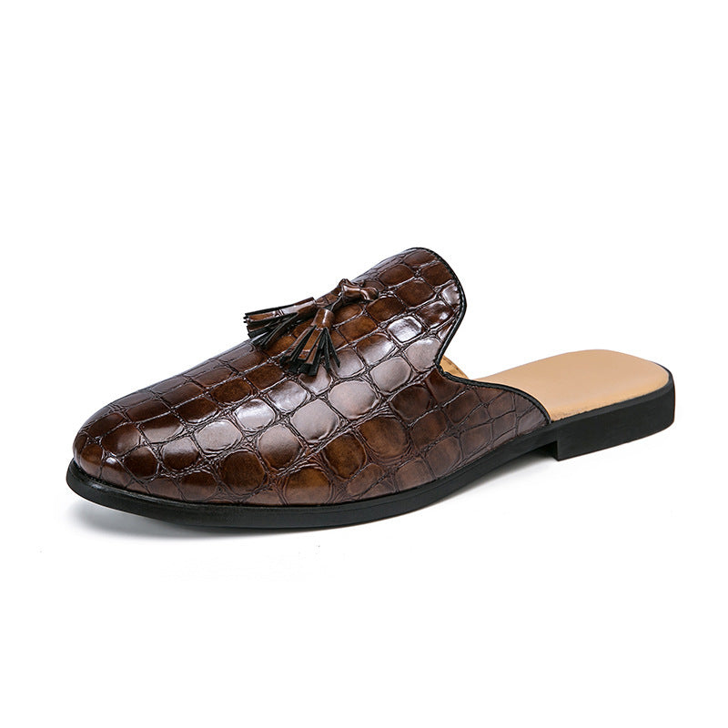 Herrenmode Halbe-Unterstützung Slip-on Quaste Brogue Lederschuhe