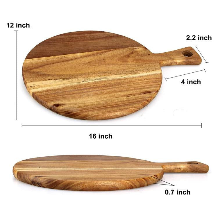 Handcrafted Round Acacia Wood Chopping Pizza Board