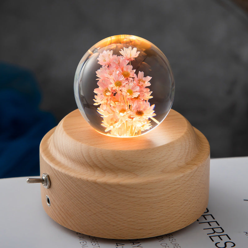 Dandelion Crystal Ball Glowing Night Light Eternal Flower