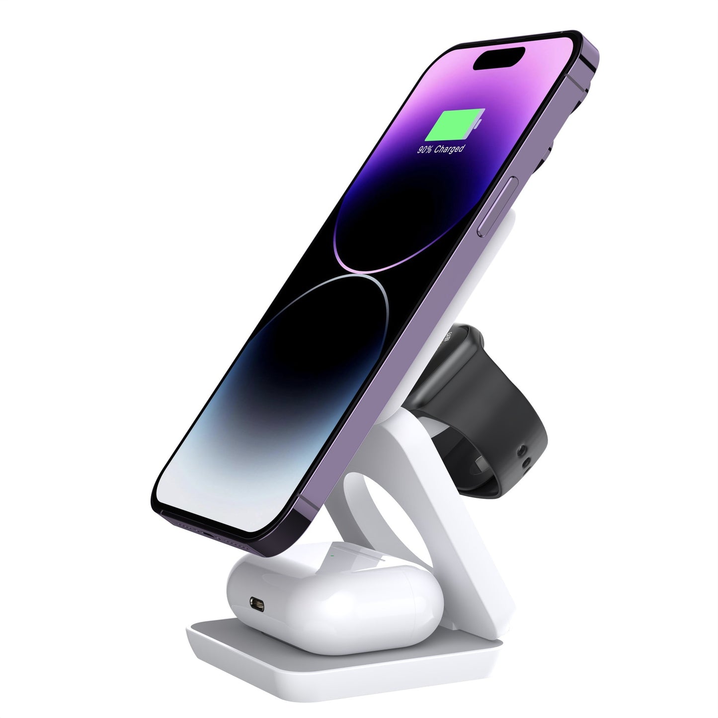 Foldable Three-in-One Wireless Charger Portable Magnetic Suction