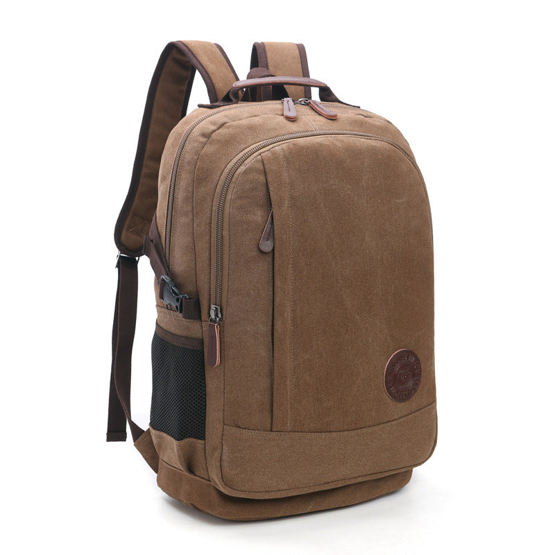 Men's and Women's Wear-resistant Washed Canvas Backpacks, Street Casual Fashion, Large Capacity, Multifunctional