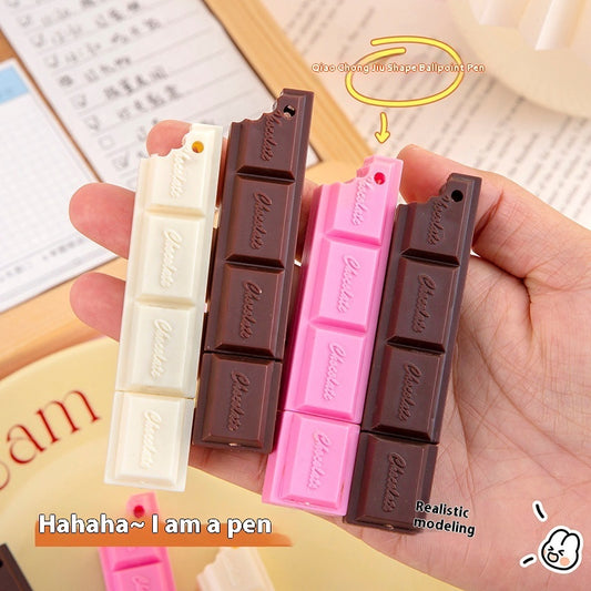 Creative chocolate ballpoint pen cartoon simulation food tudent studying stationery