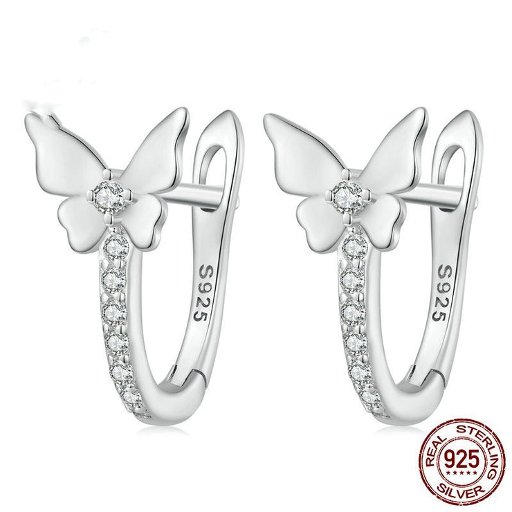 S925 Sterling Silver White Gold Plated Mori Style Ear Clip