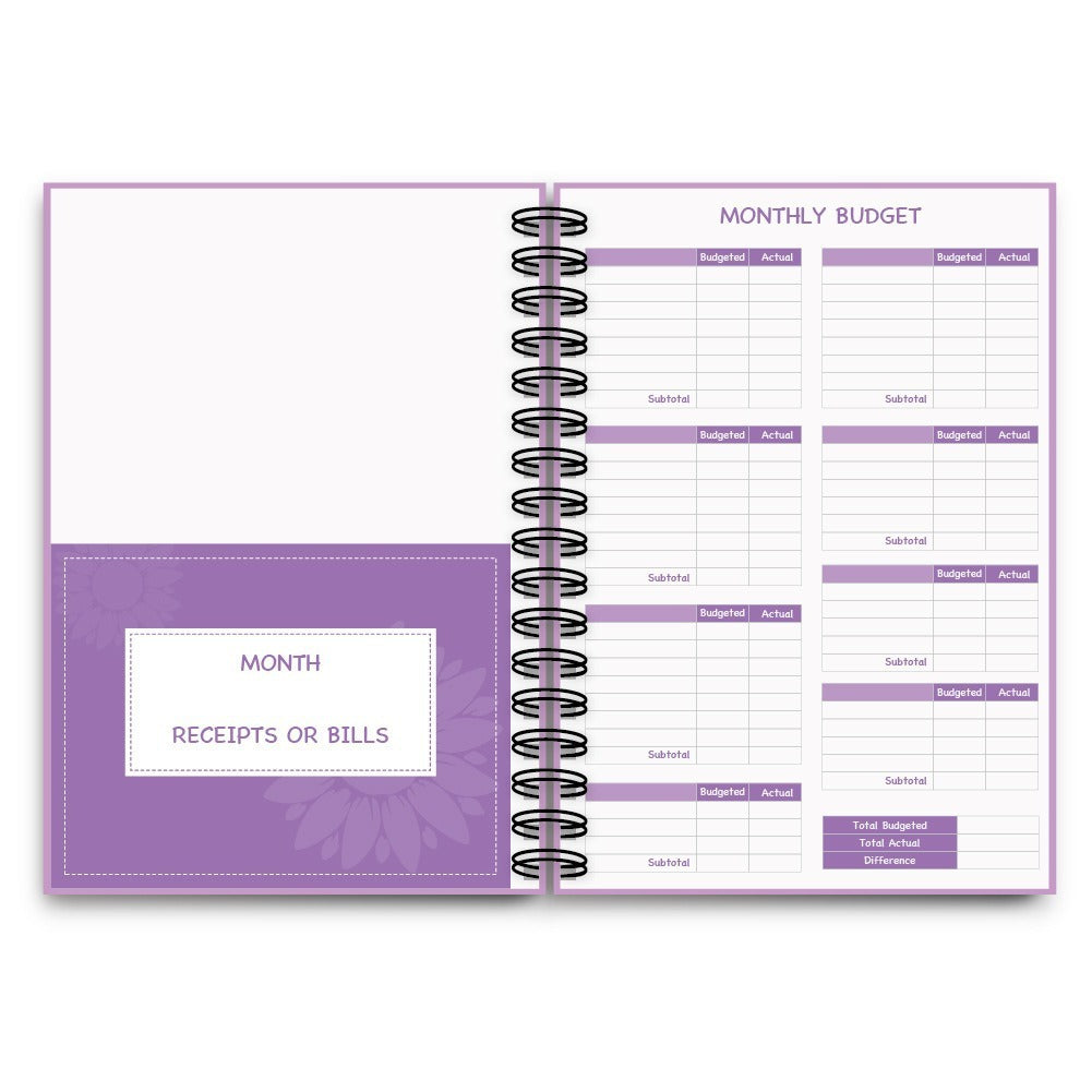 Coil Notebook Stickers Monthly Financial Planning English Budget Book Suit