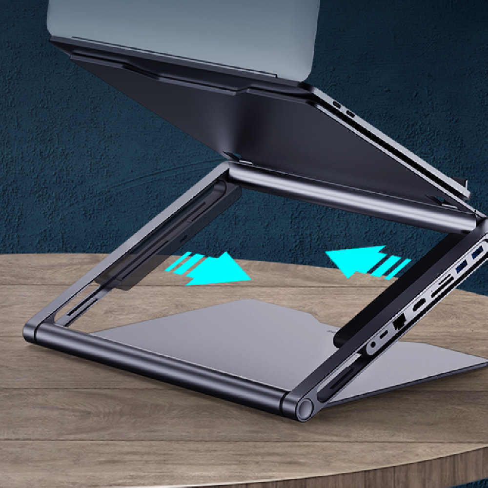 Lapstop Ständer mit 8-in-1 Docking Station