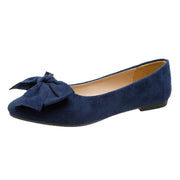 Flache Schuhe mit großer Schleife und spitzer Spitze, niedrige Absätze, modische, lässige, atmungsaktive Slip-On-Flats für Damen