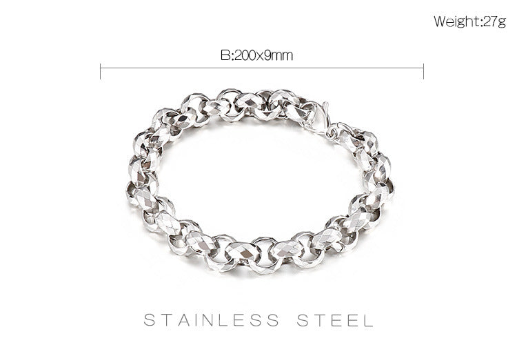 Multi-cutting Surface Chain Titanium Steel Men's Bracelet