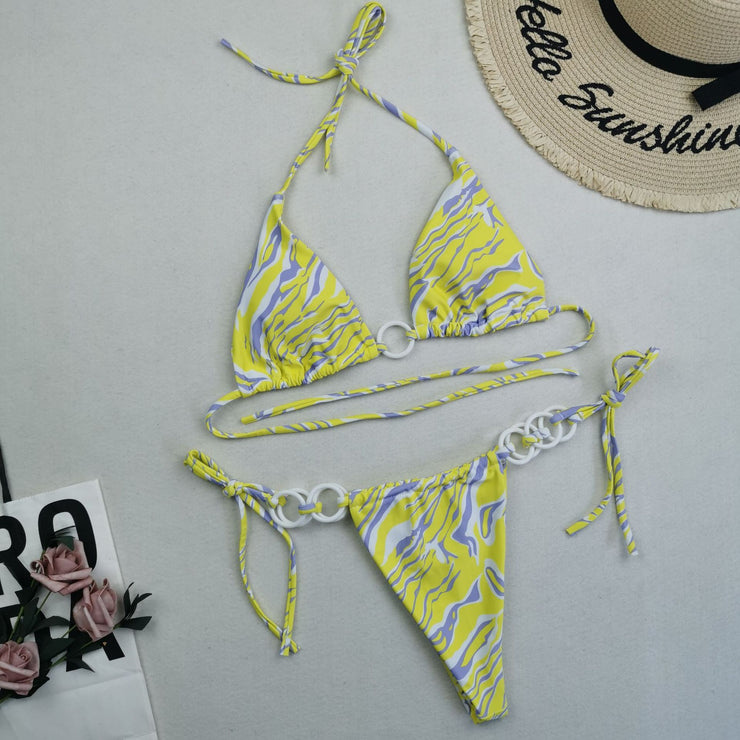 Bikini Doppel Stoff Spitze-up