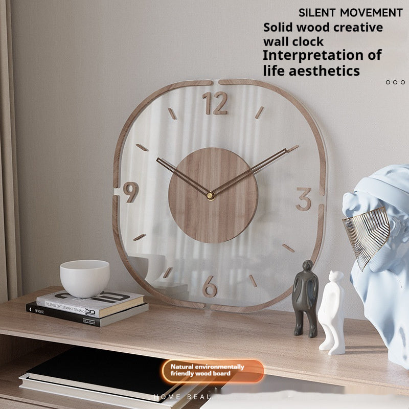 Creative Transparent Wooden Frame Wall Clock