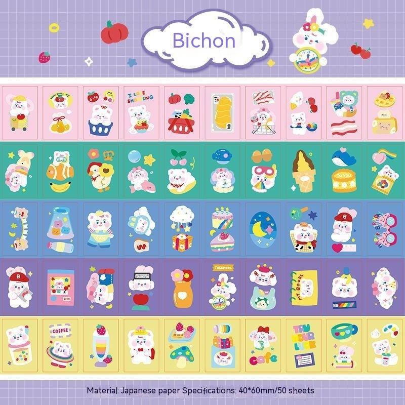 Stickers Hand Account Painting Heart Stickers Notebook Special Screen Protector Japanese Paper Cartoon Characters