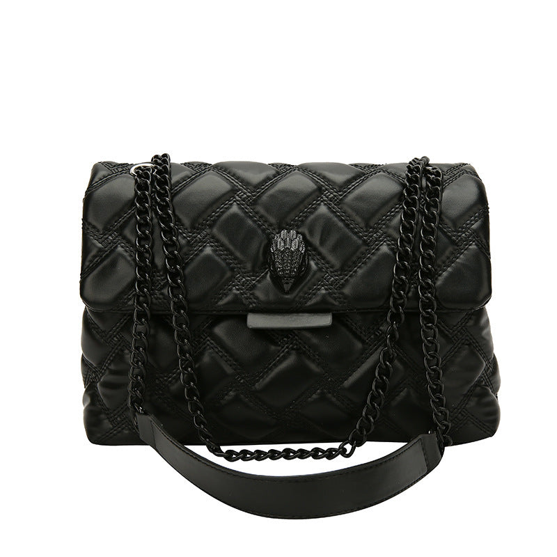 Checkered Embossed Chain Personality Shoulder Bag