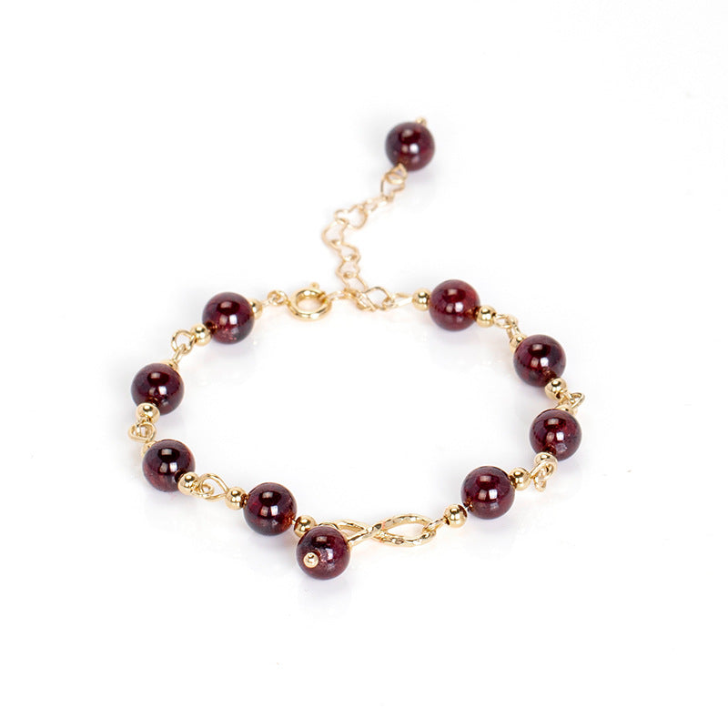 Bardo Wine Red Garnet Bracelet For Women