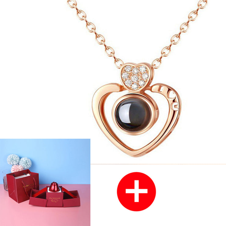 Heiße Valentinstag Geschenke Metall Rose Schmuck Geschenk-Box Halskette für Hochzeit