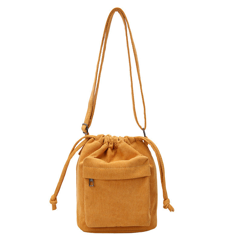 Women's Casual All-match Pleated Drawstring Bag Nylon Shoulder Bag