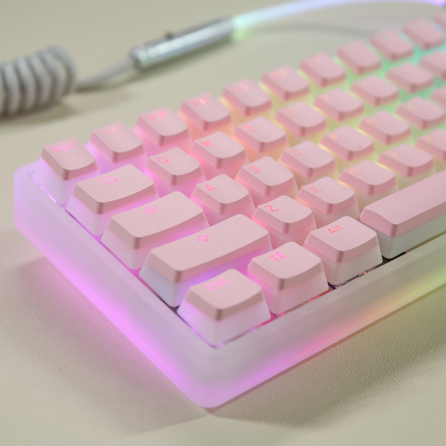 Double Skin Milk Pudding Transparent Keycap Closed